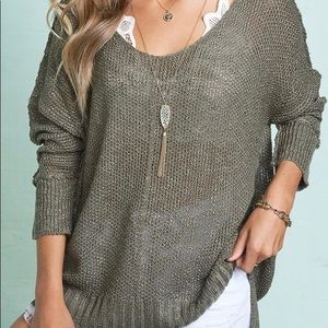 OPEN FINE LUXE KNIT WITH RUSTIC OUTER SEAMS. M/L. NWT.